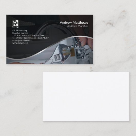 配管配管漏れ蛇口ホーム修理 名刺 (正面/裏面)