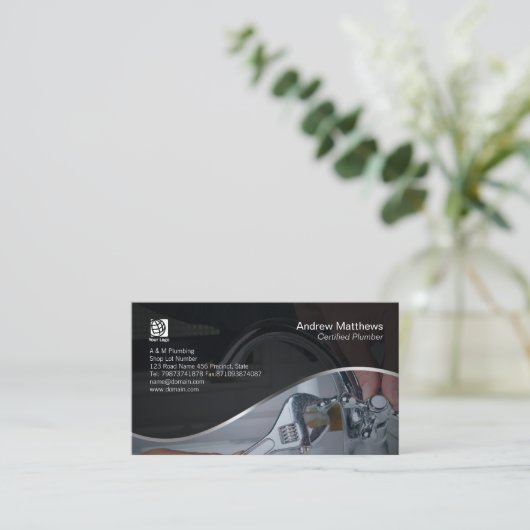 配管配管漏れ蛇口ホーム修理 名刺 (スタンド正面)