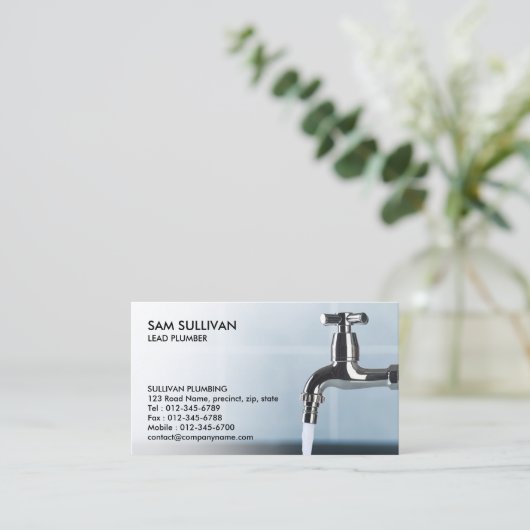 配管配管漏れ蛇口ホーム修理 名刺 (スタンド正面)