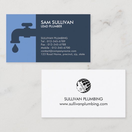 配管配管漏れ蛇口ホーム修理 名刺 (正面/裏面)