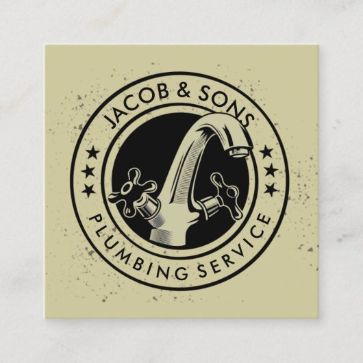 配管配管用住宅修理名刺 スクエア名刺 (正面)