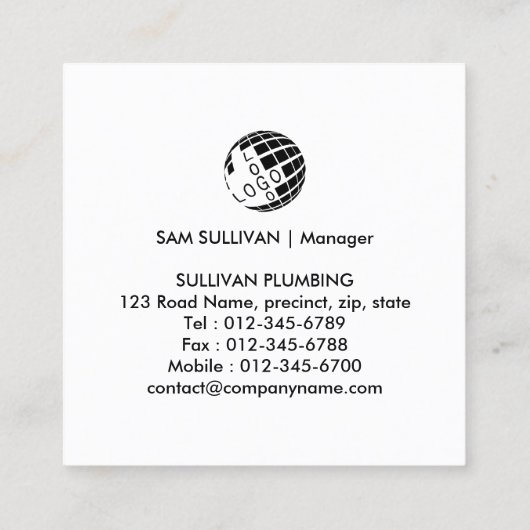 配管配管用住宅修理名刺 スクエア名刺 (裏面)