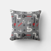 配管配管用排水管ツールパターン（の模様が）あるグレー クッション (正面)