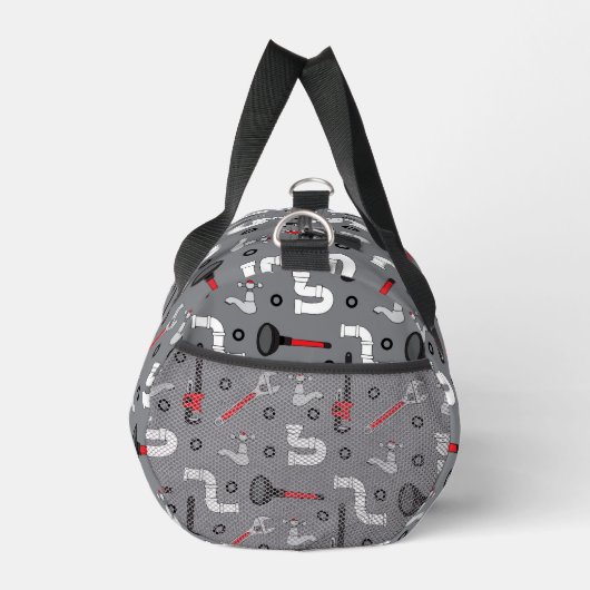 配管配管用配管管ツールパターン（の模様が）あるモノグラム ダッフルバッグ (右)