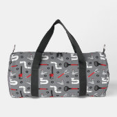 配管配管用配管管ツールパターン（の模様が）あるモノグラム ダッフルバッグ (裏面)