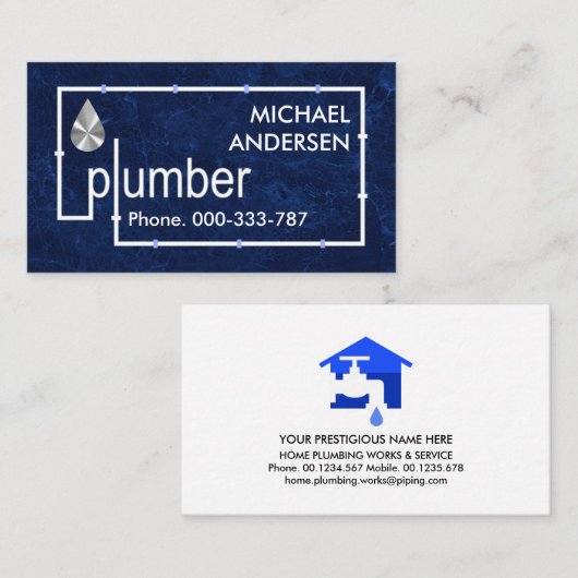配管青グランジ水 名刺 (正面/裏面)