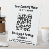 配管・暖房サービスQRコードデザイン台 台座サイン (インサイチュ)