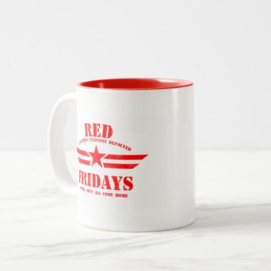 配置される赤い金曜日は皆を覚えています ツートーンマグカップ (正面左)
