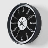 配置名パーソナライズされた付き壁時計 壁時計 (傾斜)