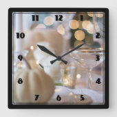 配置設定を含ファンシーむ分類表 スクエア壁時計 (正面)