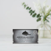 配膳盆ナイフ | QRコードメタル縁ど 名刺 (スタンド正面)