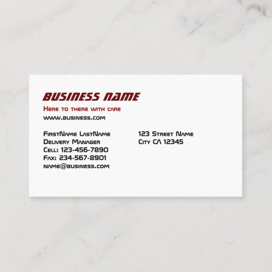 配送トラック 名刺 (裏面)