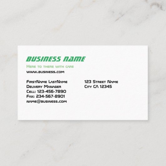 配送トラック 名刺 (裏面)