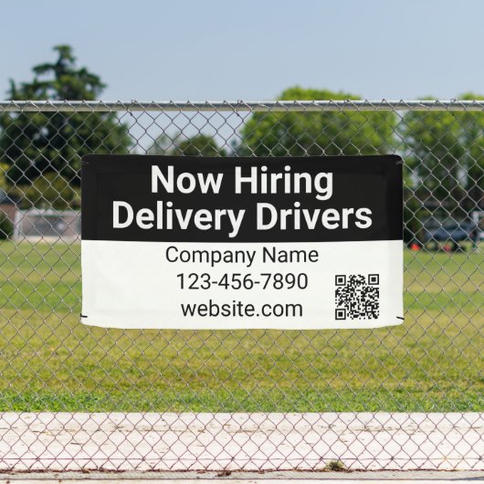 配送ドライバー募集中 ビジネス名QRコード 横断幕 (インサイチュ)