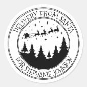 配送型枠サンタクリスマスギフト ラウンドシール (正面)