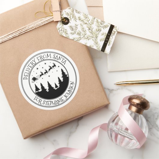 配送型枠サンタクリスマスギフト ラウンドシール (ギフト)
