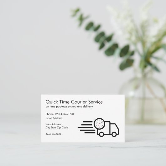 配送業者と配送業者 名刺 (スタンド正面)