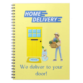 配送業者の宅配便ドアに配送 ノートブック