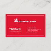 配送発送プロフェッショナル赤と白モダン 名刺 (裏面)