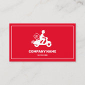 配送発送プロフェッショナル赤と白モダン 名刺 (正面)