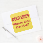 配達お願いリングや輪ドアベル スクエアシール (封筒)