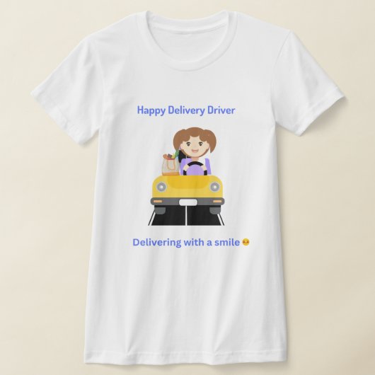 配達ドライバー 幸せな配達 Tシャツ (レイダウン)