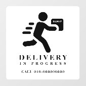 配達中 パッケージ 荷物 トラック バン ウィンドウサイン (シート)