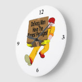 配達員は最大の荷物を持っている ラージ壁時計 (傾斜)