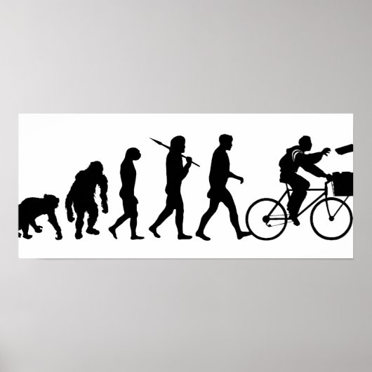 配達男性と新聞配達の少年と女の子 ポスター (正面)