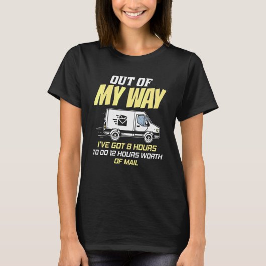 配達貨物自動車郵便局郵便労働者配達業務 Tシャツ (正面)
