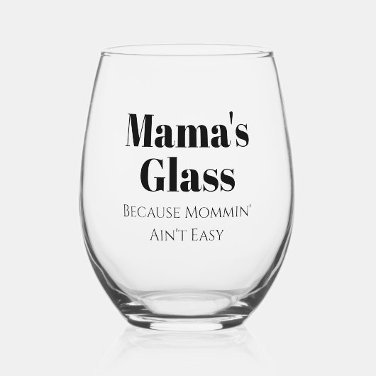 酒おもしろいパーソナライズされたを愛する母への贈り物 ステムなしワイングラス (正面)