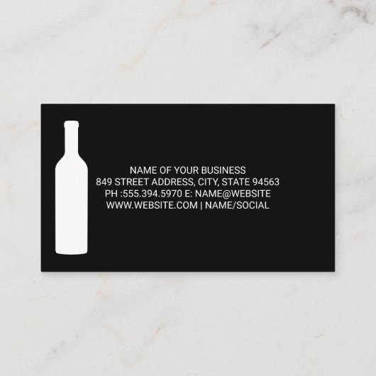 酒がグラスに注ぐ | ワインボトル 名刺 (裏面)