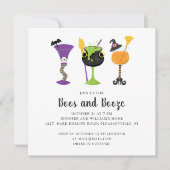 酒と酒を飲む。ハロウィーンの衣装カクテルパーティー 招待状 (正面)