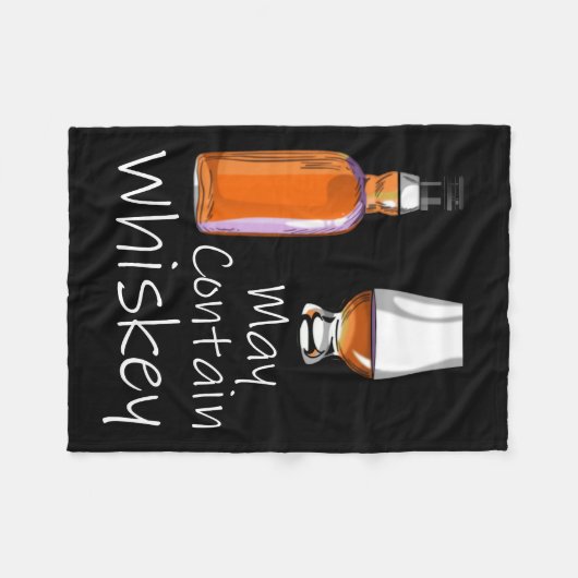 酒におもしろいウイスキーを入れよう フリースブランケット (正面(横))