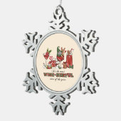 酒に酔う時だ スノーフレークピューターオーナメント (右)