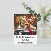 酒に酔ったトナカイは飲み物も運転もしない ポストカード (スタンド正面)