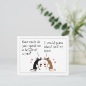 酒のボトルに幾ら費やしているかポストカード ポストカード (スタンド正面)