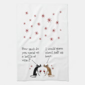 酒のボトルに幾ら費やしているか キッチンタオル (縦)