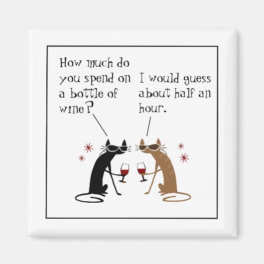 酒のボトルに幾ら費やしているか マグネット (正面)