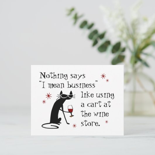 酒の引用文は何も言おもしろいわない ポストカード (スタンド正面)