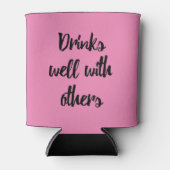 酒は人に好おもしろいく飲む 缶クーラー (正面)