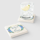 酒は青い素晴らしフローラ慰め ストーンコースター (横)