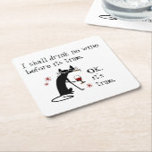 酒は飲む時までに飲まぬ スクエアペーパーコースター (アングル)