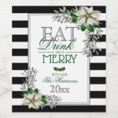 酒を食べ飲みて聖降誕祭お目出とう ワインラベル (シングルラベル)