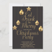 酒を食べ飲んで楽しいクリスマスの招待状 招待状 (正面)