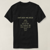 酒を飲まないで得よ!導出オタク算数フリーア Tシャツ (デザイン正面)