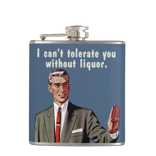 酒を飲まないと我慢できない。男性版 フラスク (正面)