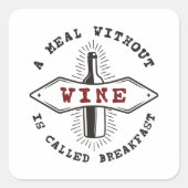 酒を飲まない食事を朝食という スクエアシール (正面)