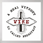 酒を飲まない食事を朝食という ポスター (正面)