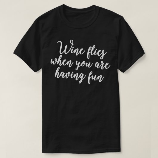 酒を飲むとおもしろいおもしろいが飛ぶ Tシャツ (デザイン正面)